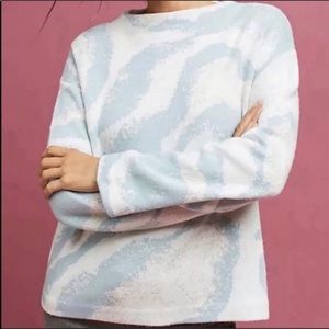 Anthropologie Blue Swirl Sweater Size Small